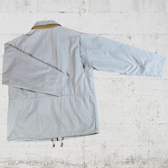 90s Vintage Khaki Canvas Midweight Eddie Bauer Golf Utility Jacket Size Medium - Picture 14 of 14